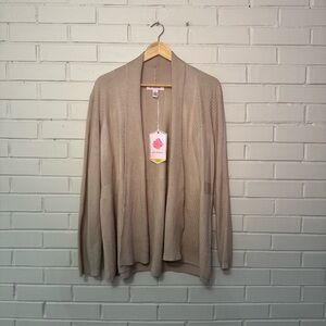 By Design Women's Tan Open Front Cardigan Size XL NWT